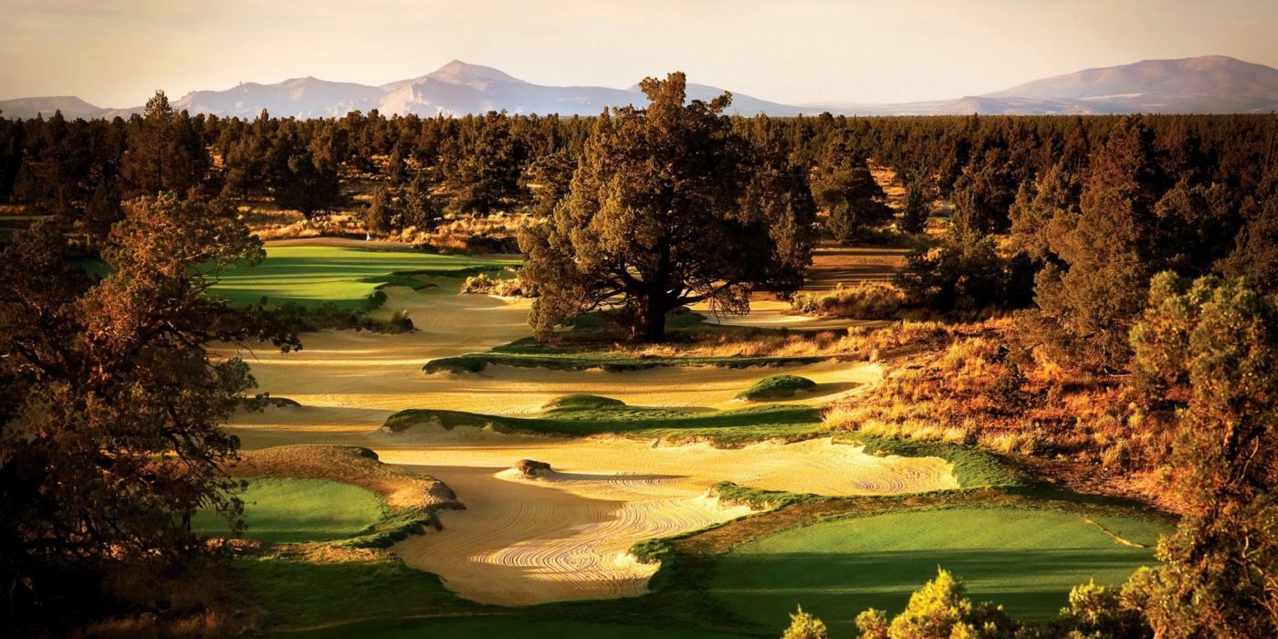 Golf course fairway at sunset — Tetherow / Pronghorn / Sunriver country