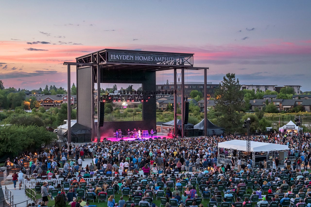 Hayden Homes Amphitheater stage at sunset