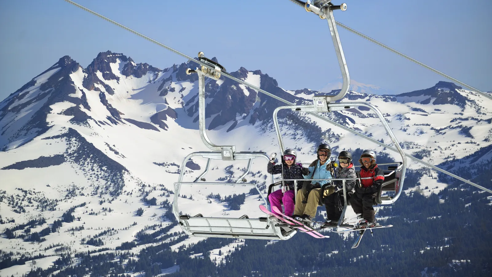 Chairlift rising above the Cascades at Mt. Bachelor