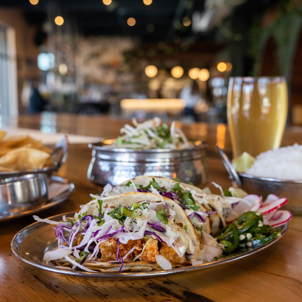 Tacos and a cold beer at a downtown Bend restaurant